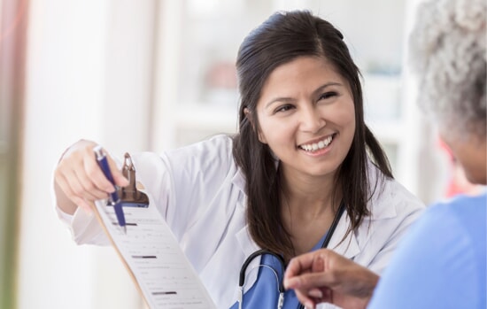 Doctor with patient